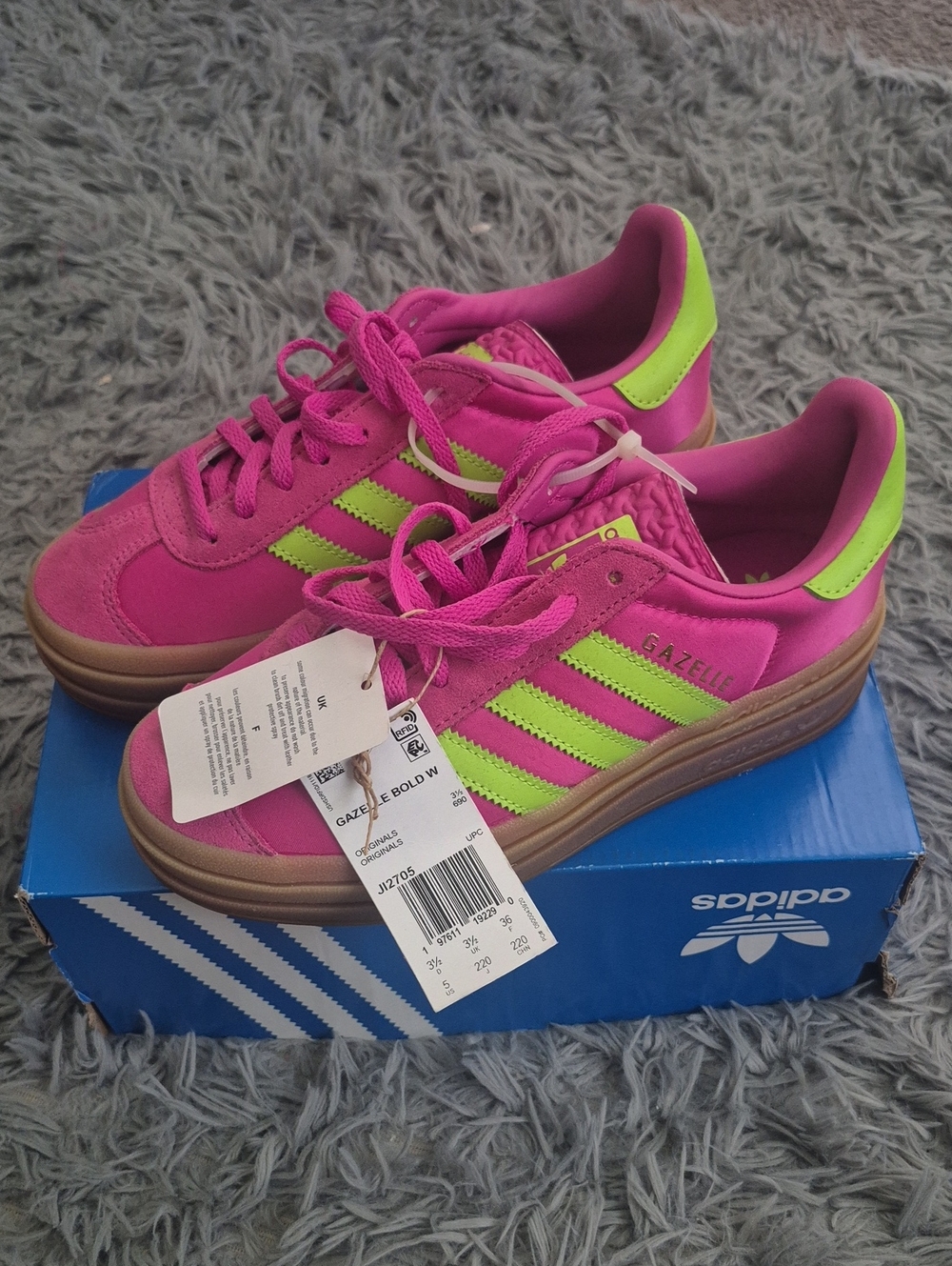 adidas Gazelle Bold W - Hot Pink with Neon Green Accents